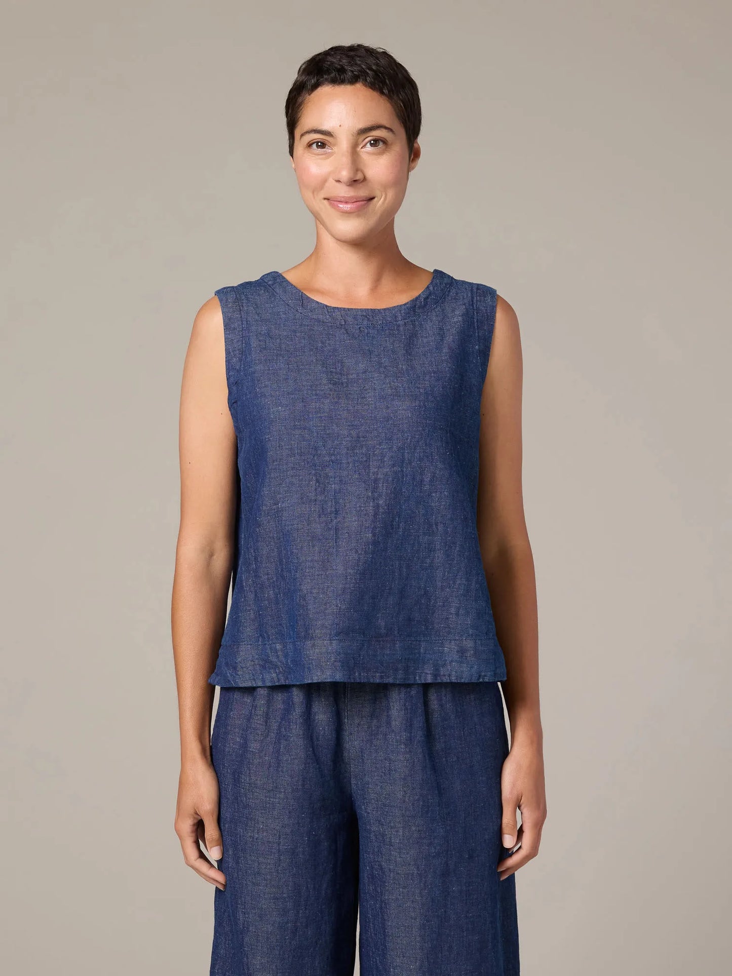 Cut Loose Denim Shell Top