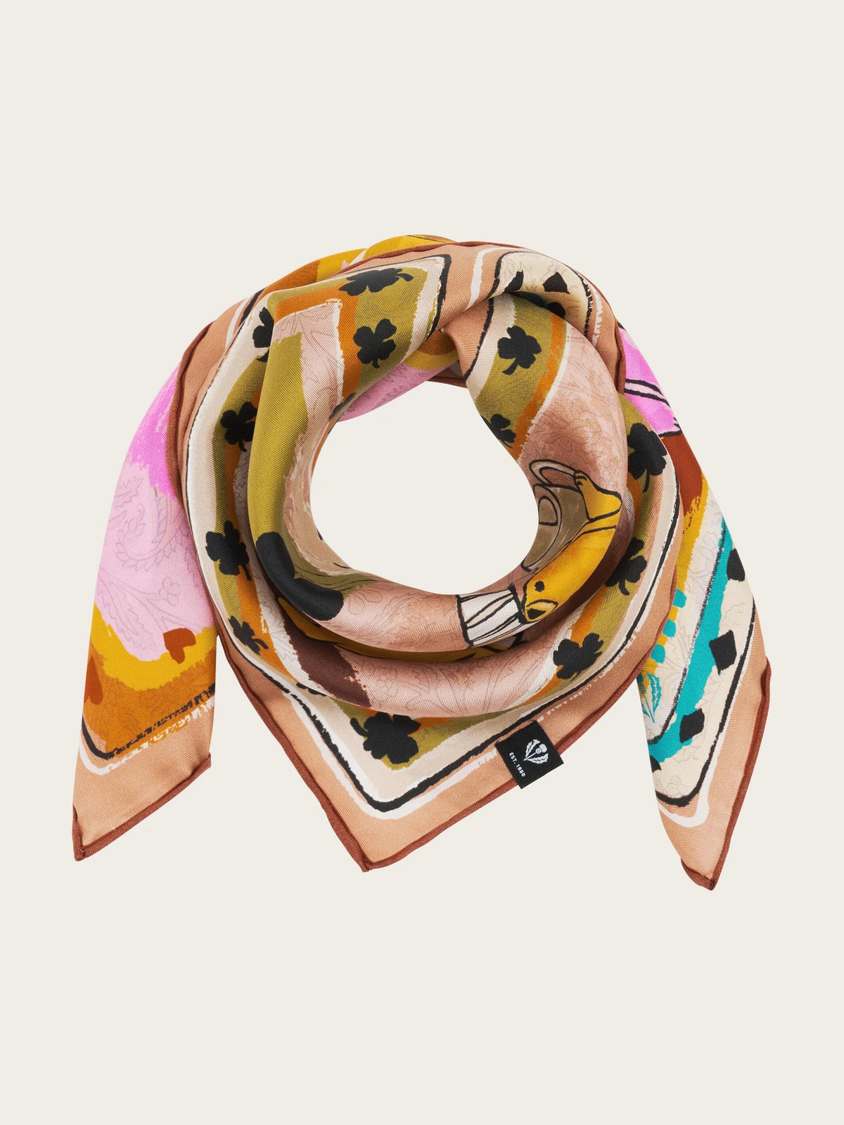 Fraas Silk Teddy Bear Neckerchief Scarf