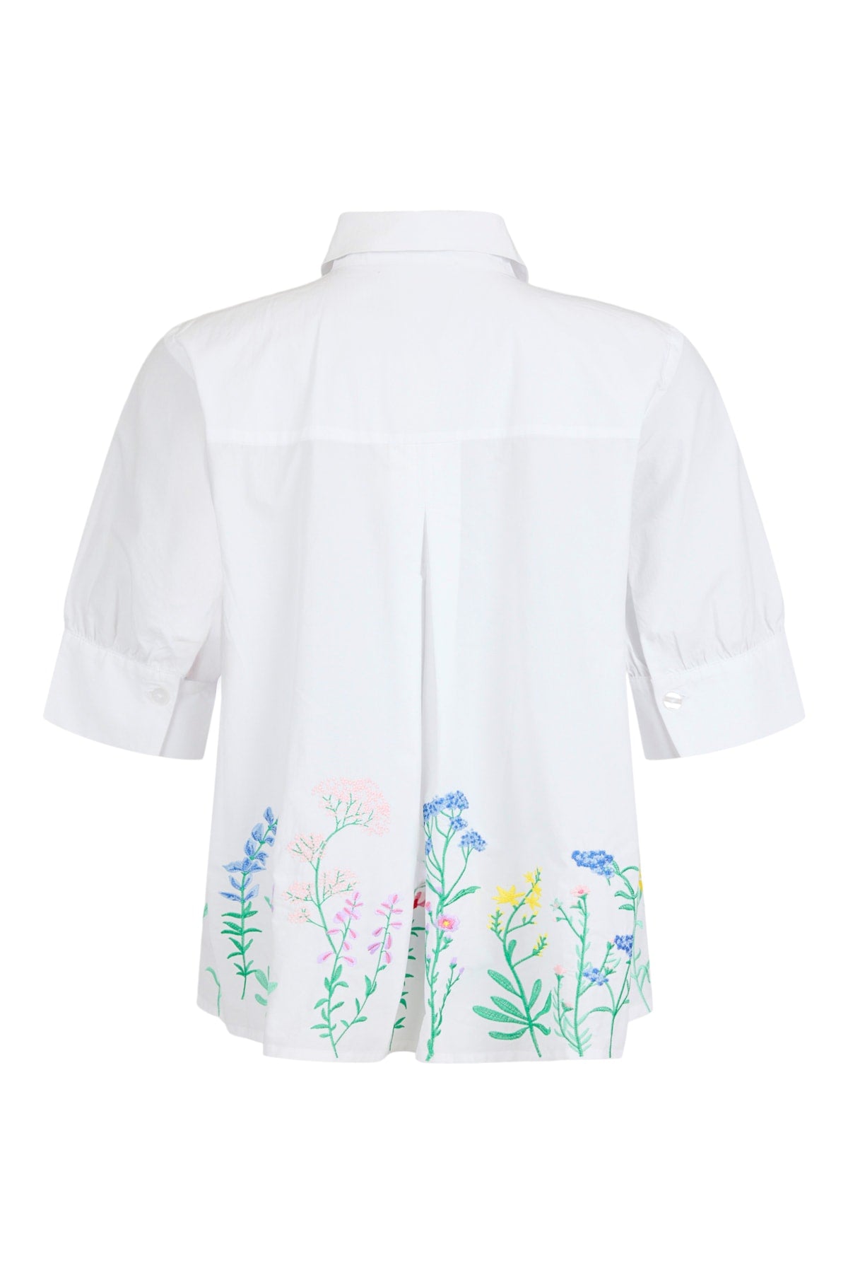 Noen White Floral Embroidered Shirt