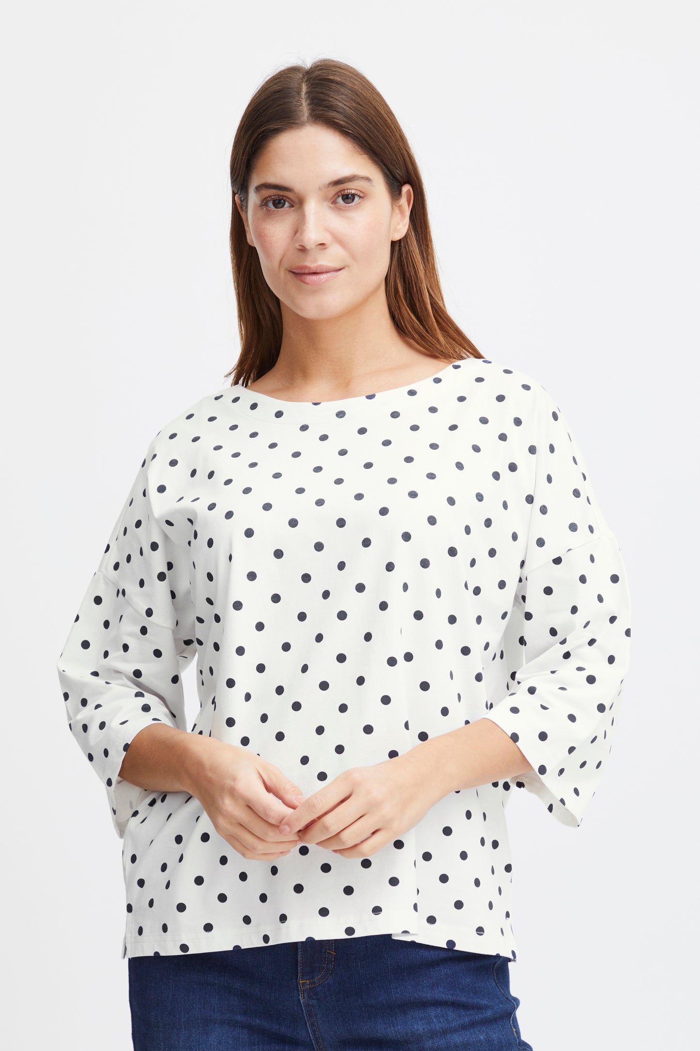 Fransa Siva Polkadot Top