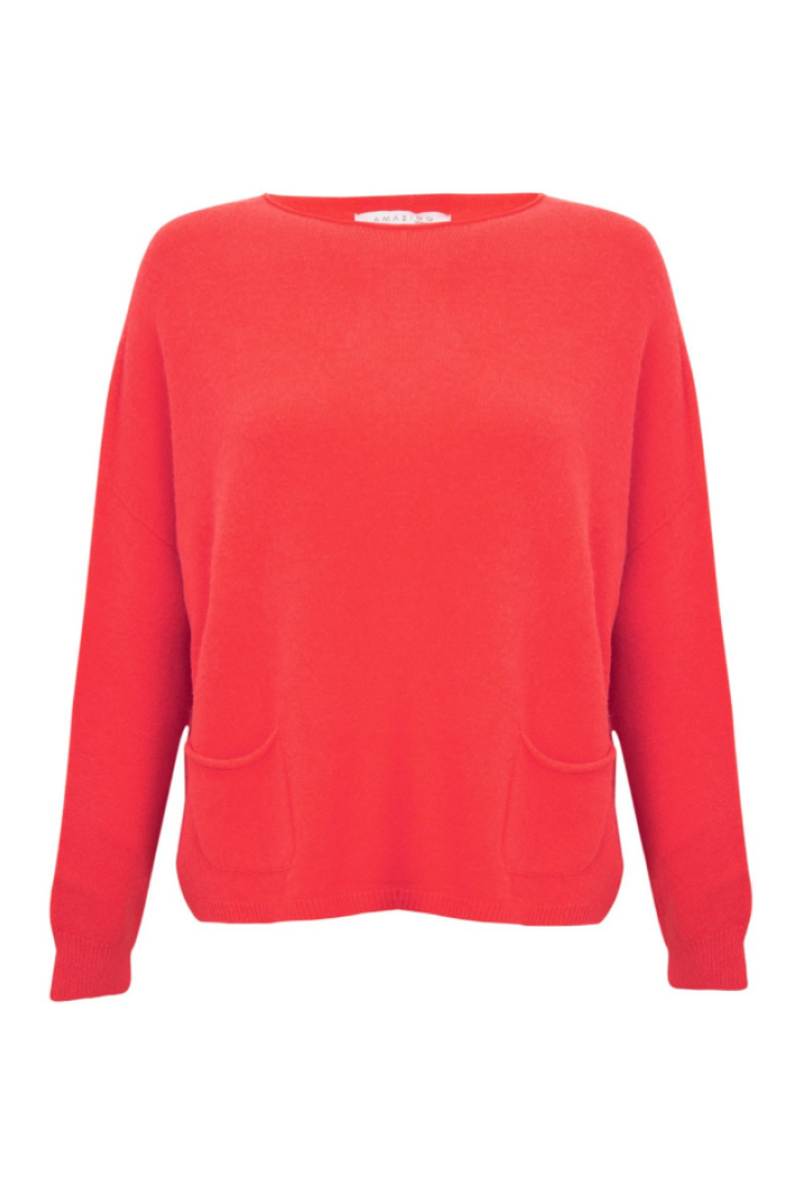 Amazing Woman Coral Red Jodie Top