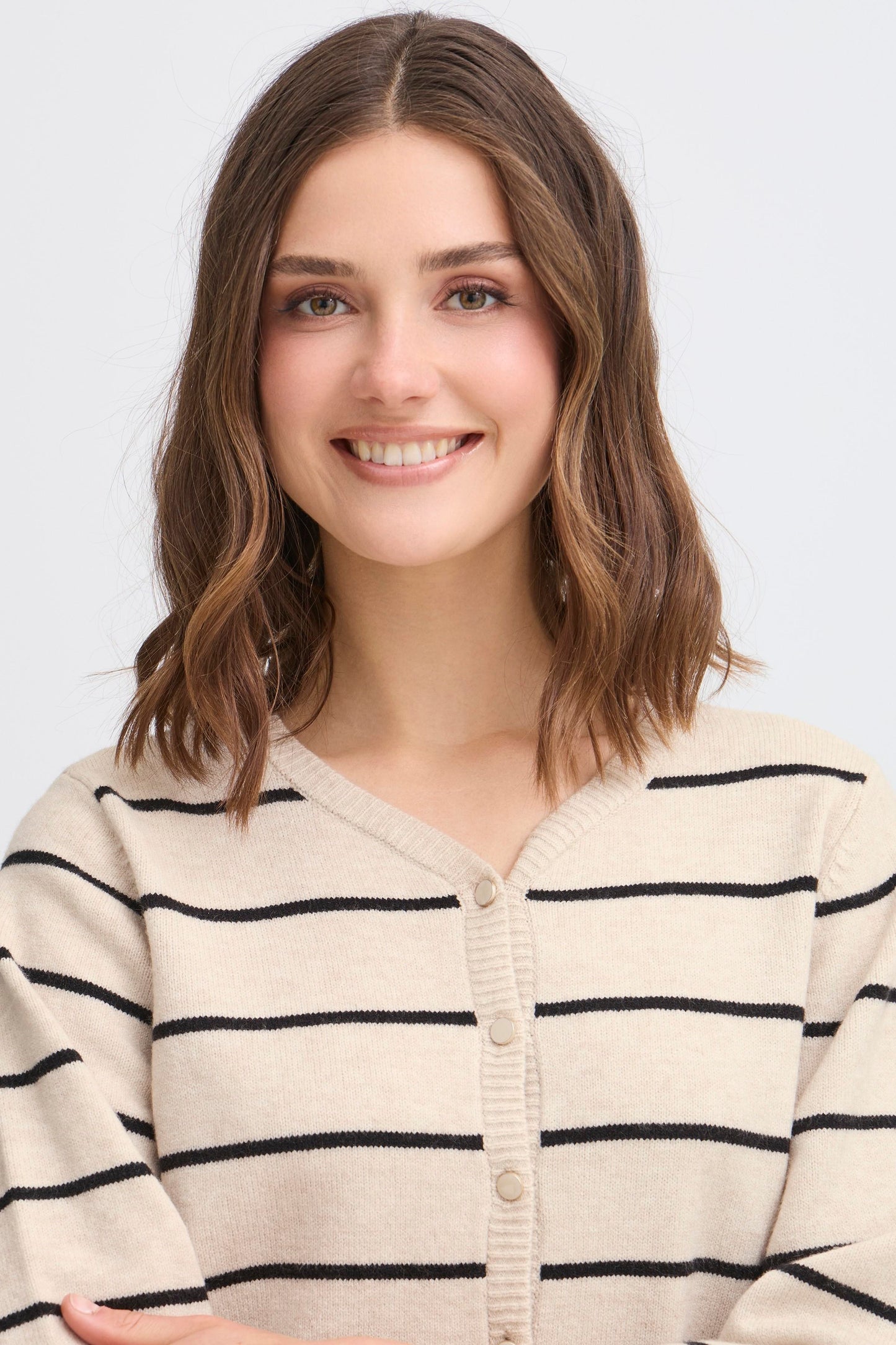 Fransa Bitte Stripe Cardigan