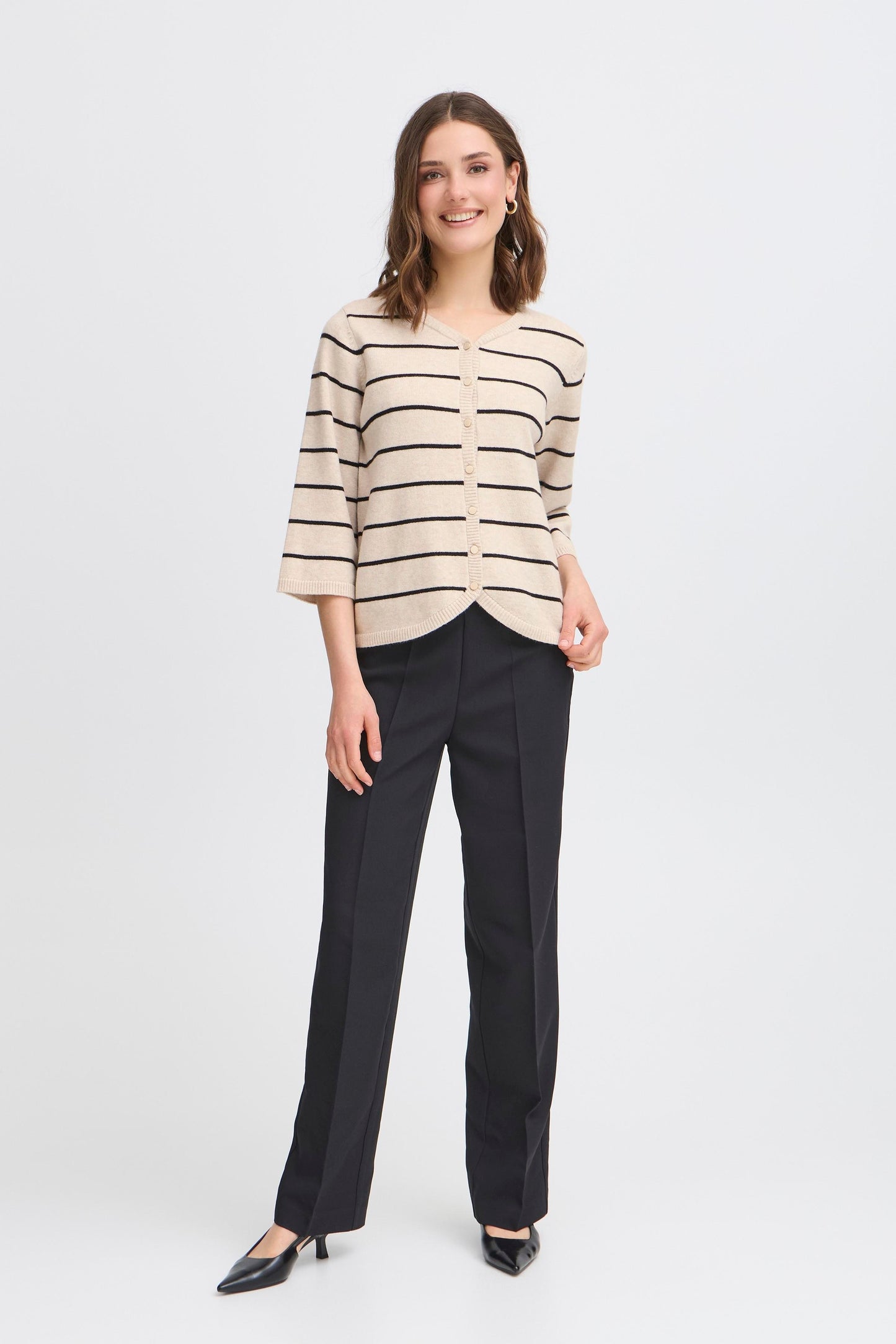 Fransa Bitte Stripe Cardigan