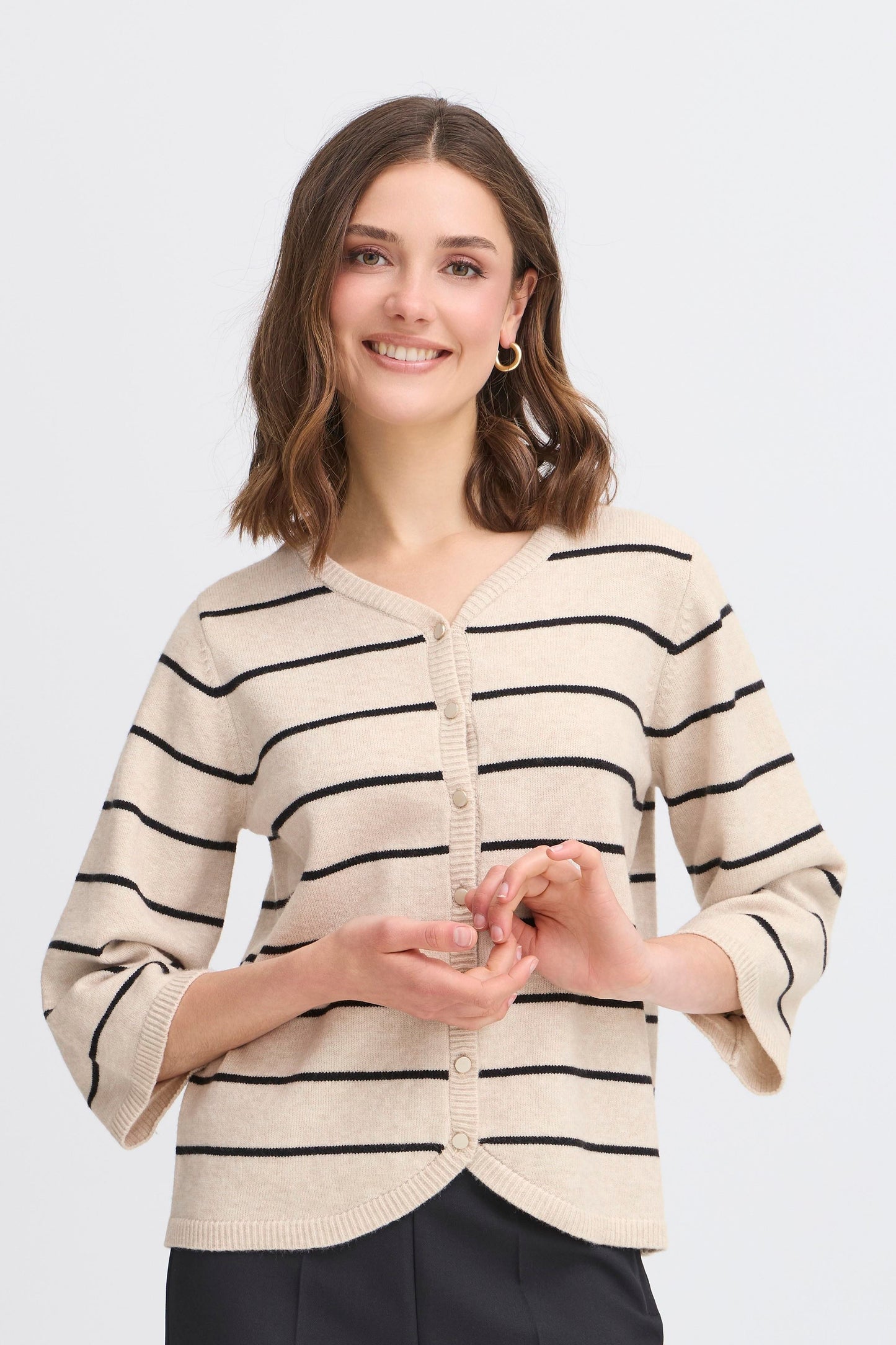Fransa Bitte Stripe Cardigan