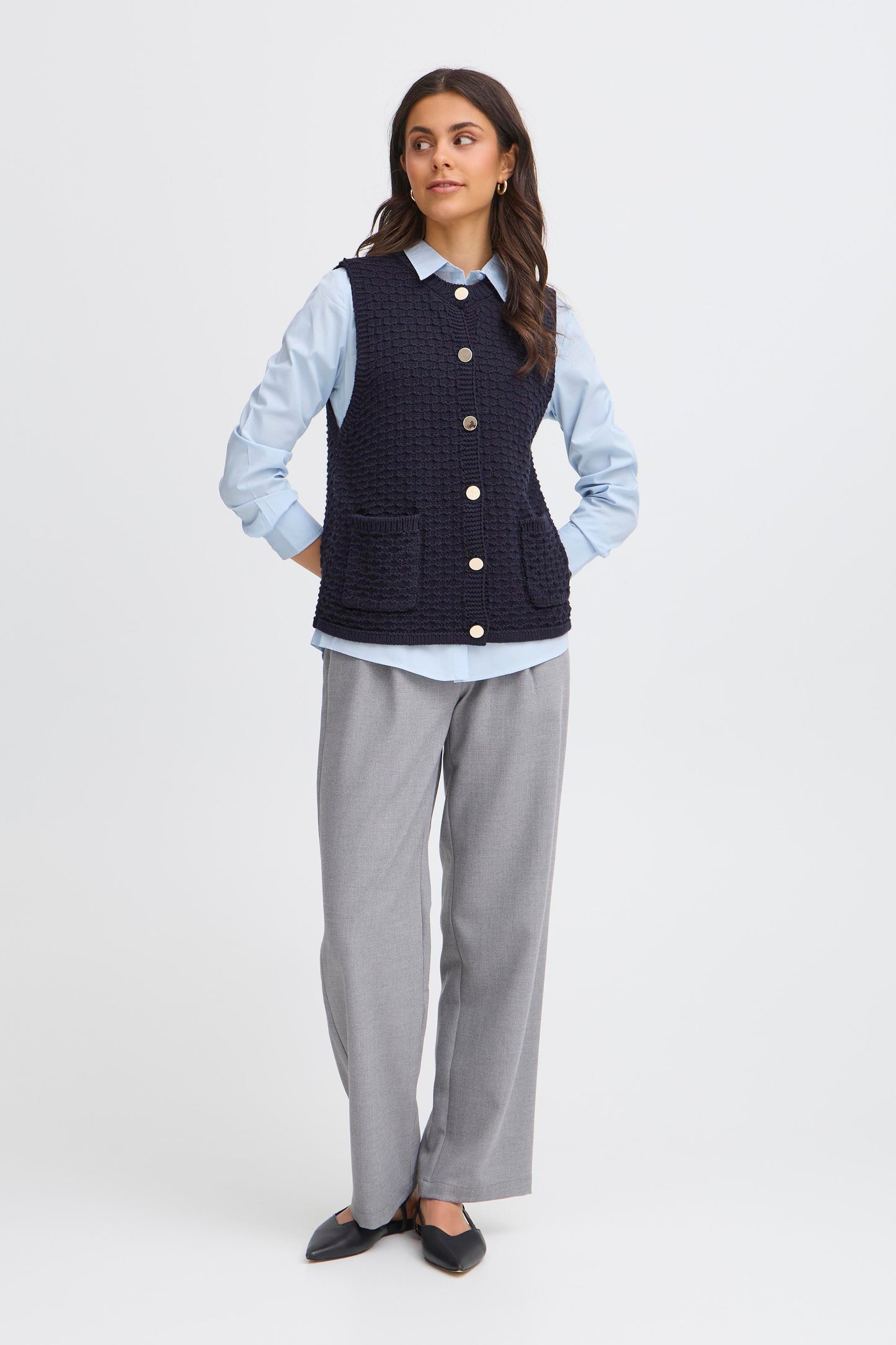 Fransa Kenna Navy Waistcoat