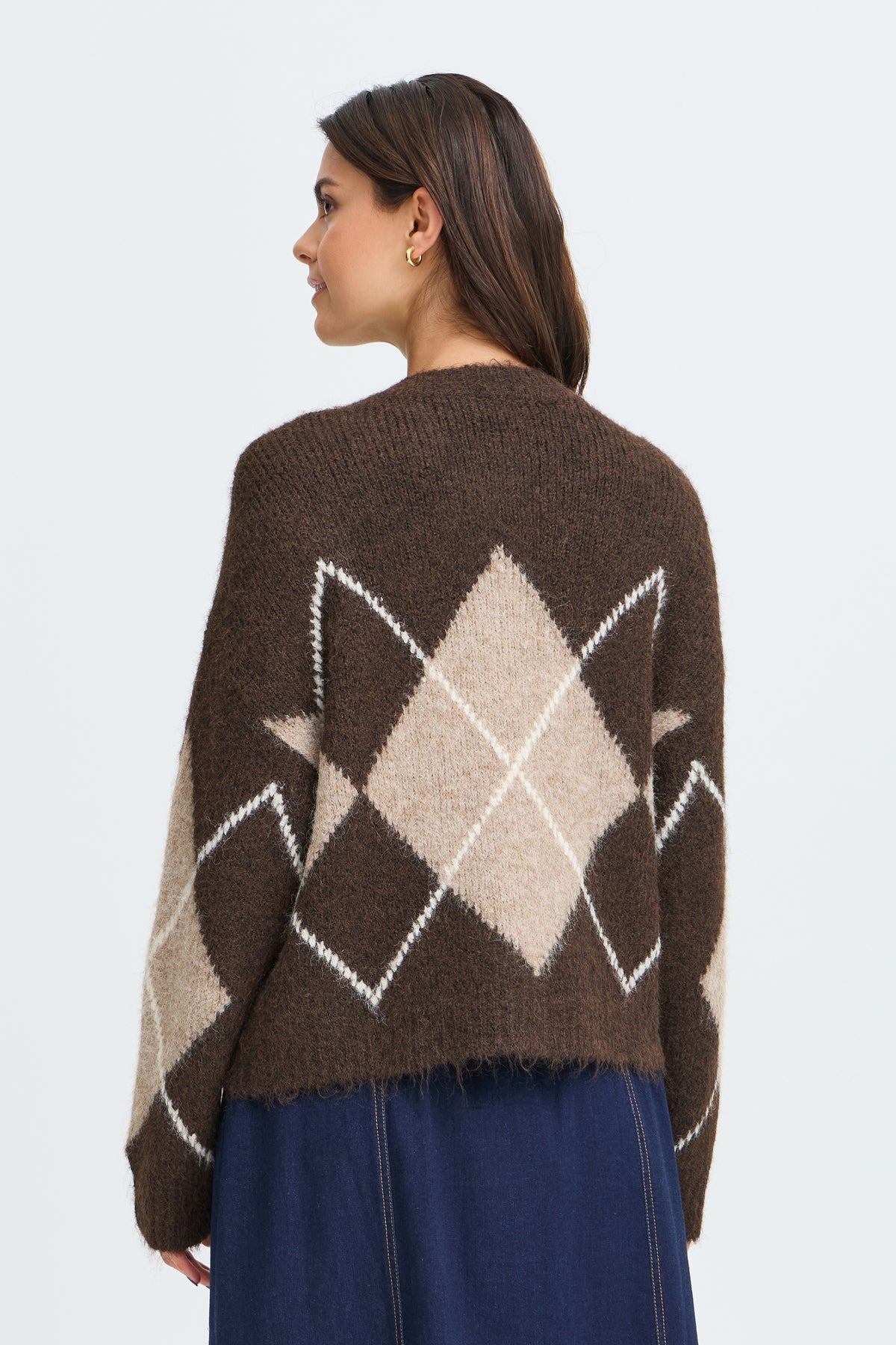Fransa Charleen Argyle Cardigan