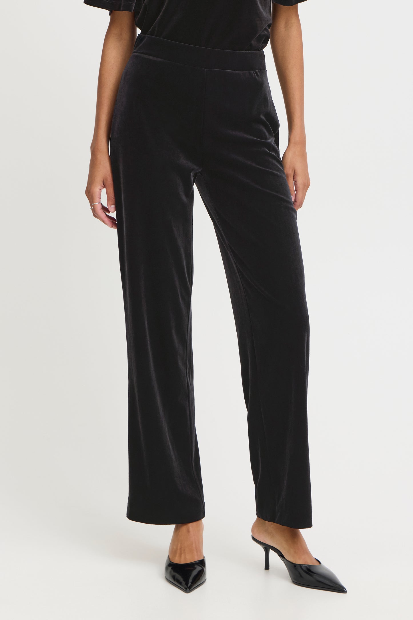 B-Young Perlina Black Velvet Trousers