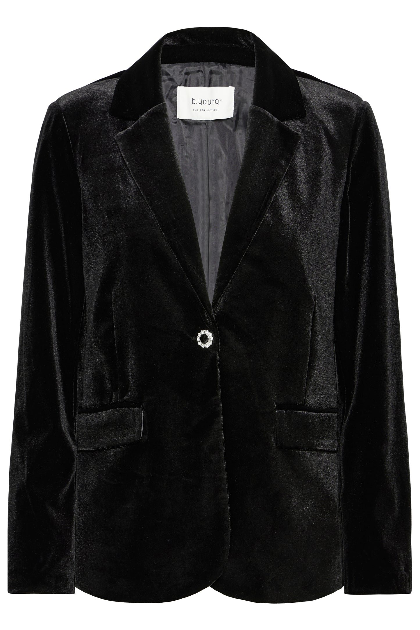 B-Young Perlina Black Velvet Blazer
