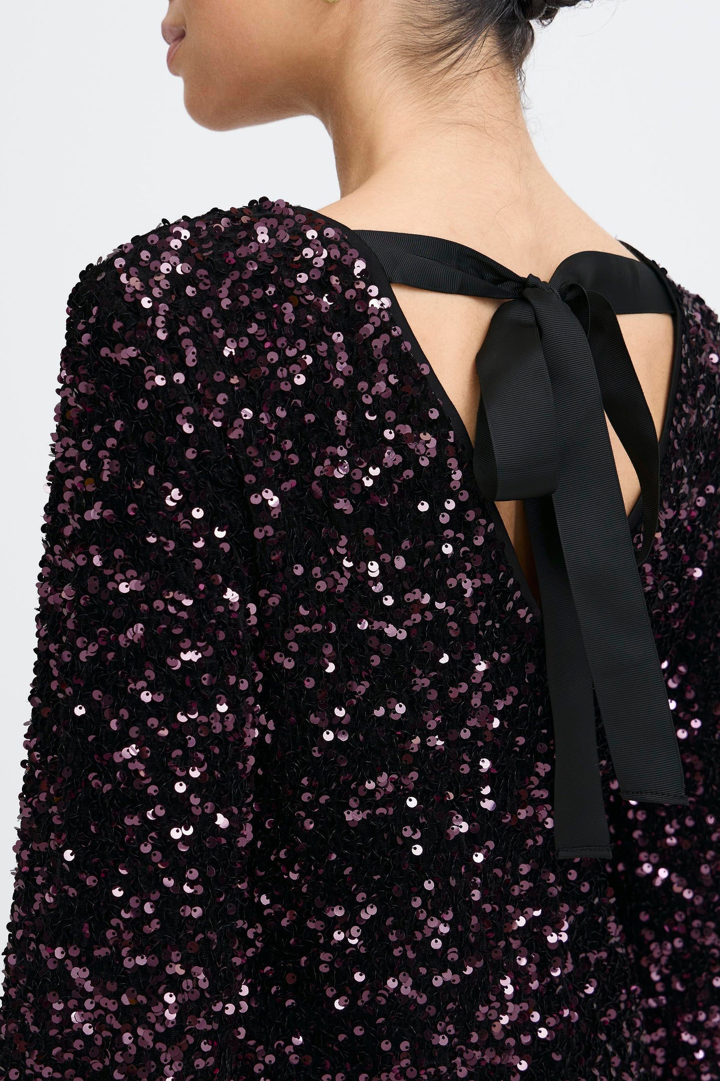 B-Young Paillet Sequin Bow Dress