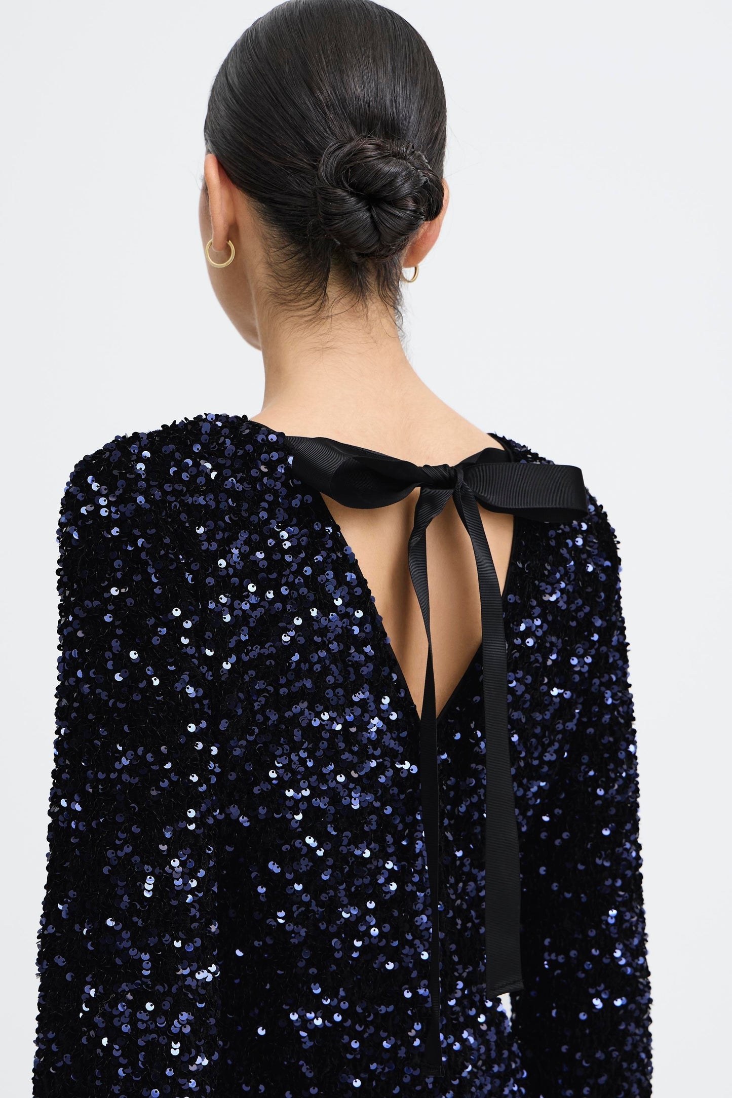 B-Young Paillet Sequin Bow Dress