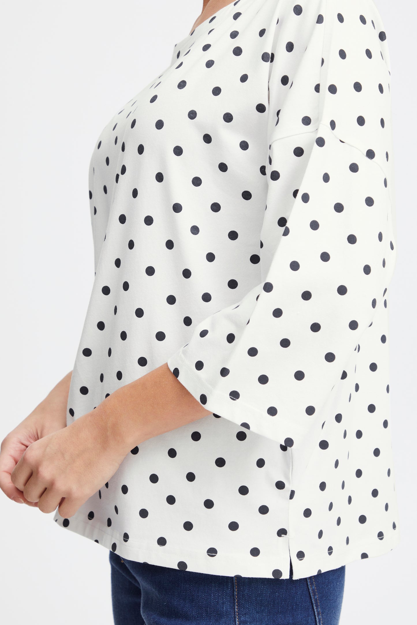 Fransa Siva Polkadot Top