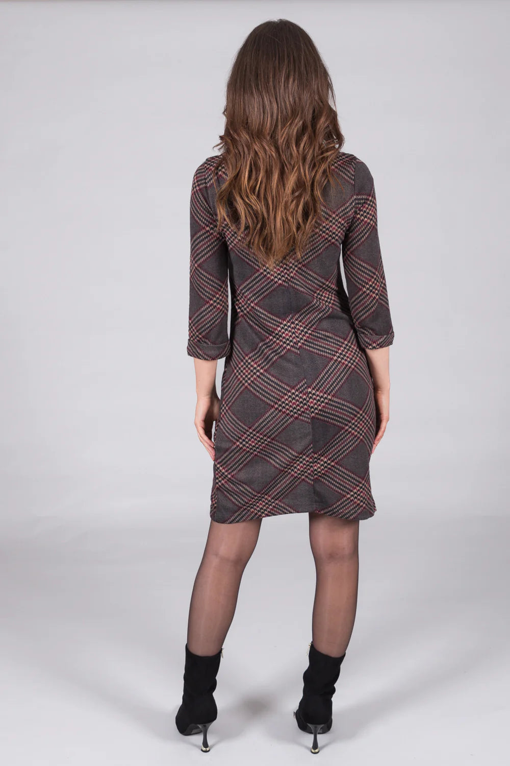 Solo Tartan Jersey Dress with Pockets