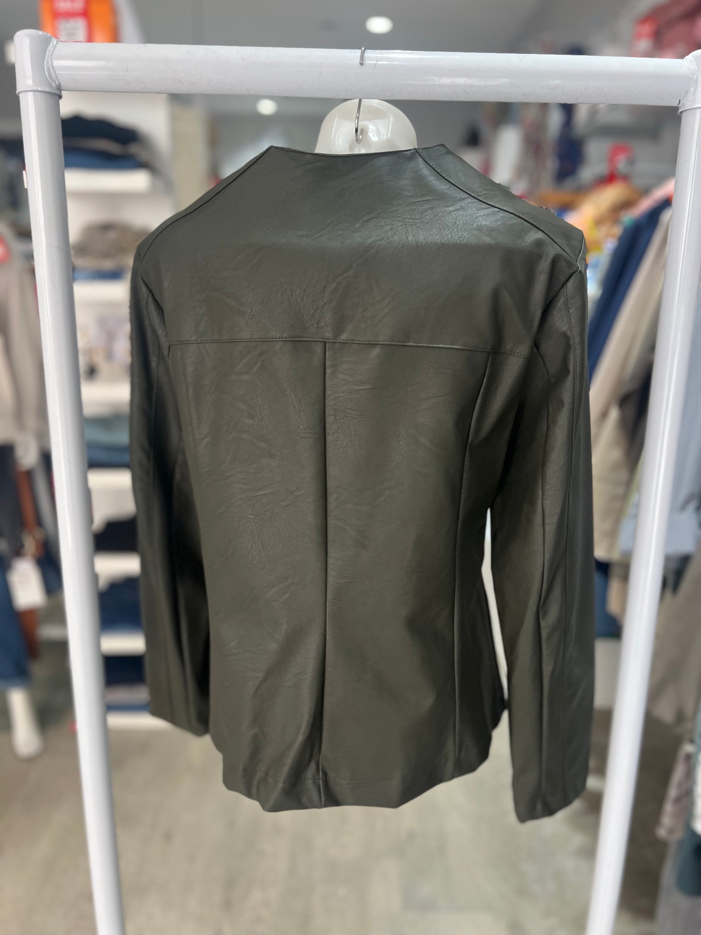 Peruzzi Dark Green Pleather Jacket