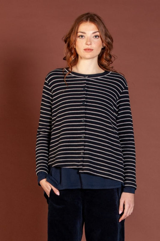 Mama B Crema Riga Notte Cardigan