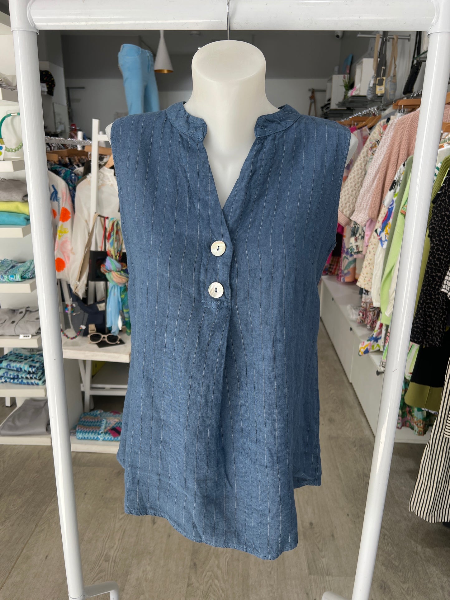 Deck by Decollage Stripe Linen Top