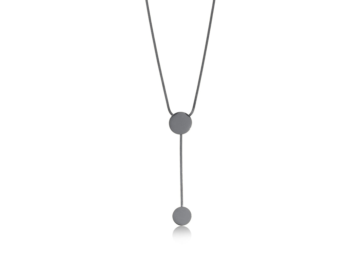 Big Metal Organic Stainless Steel Lariat Necklace