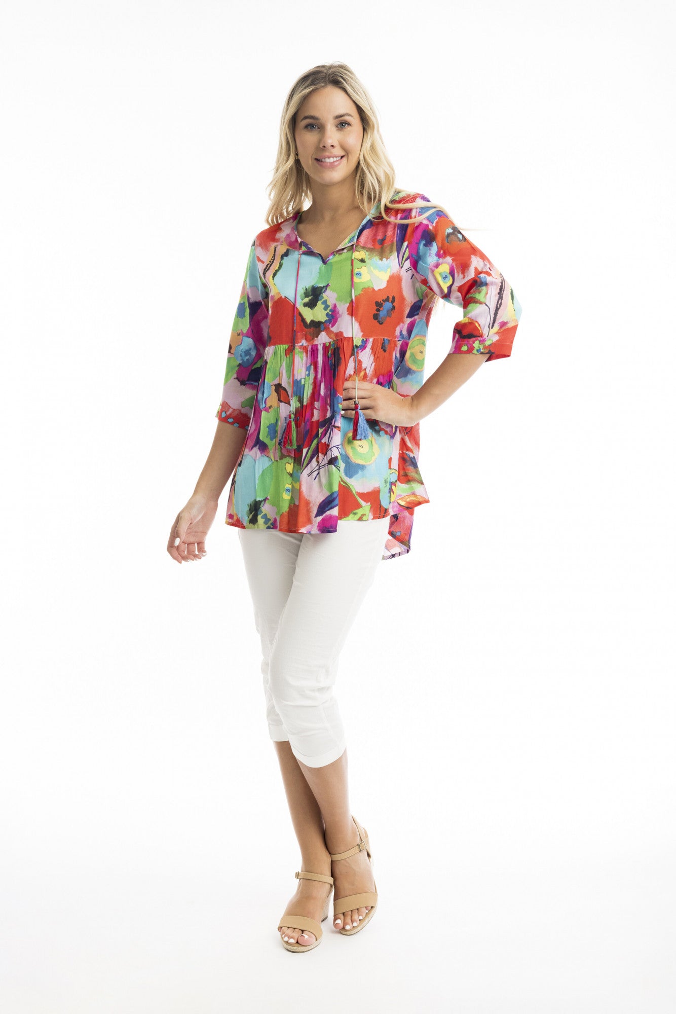 Orientique Nevis Ruched Waist Top
