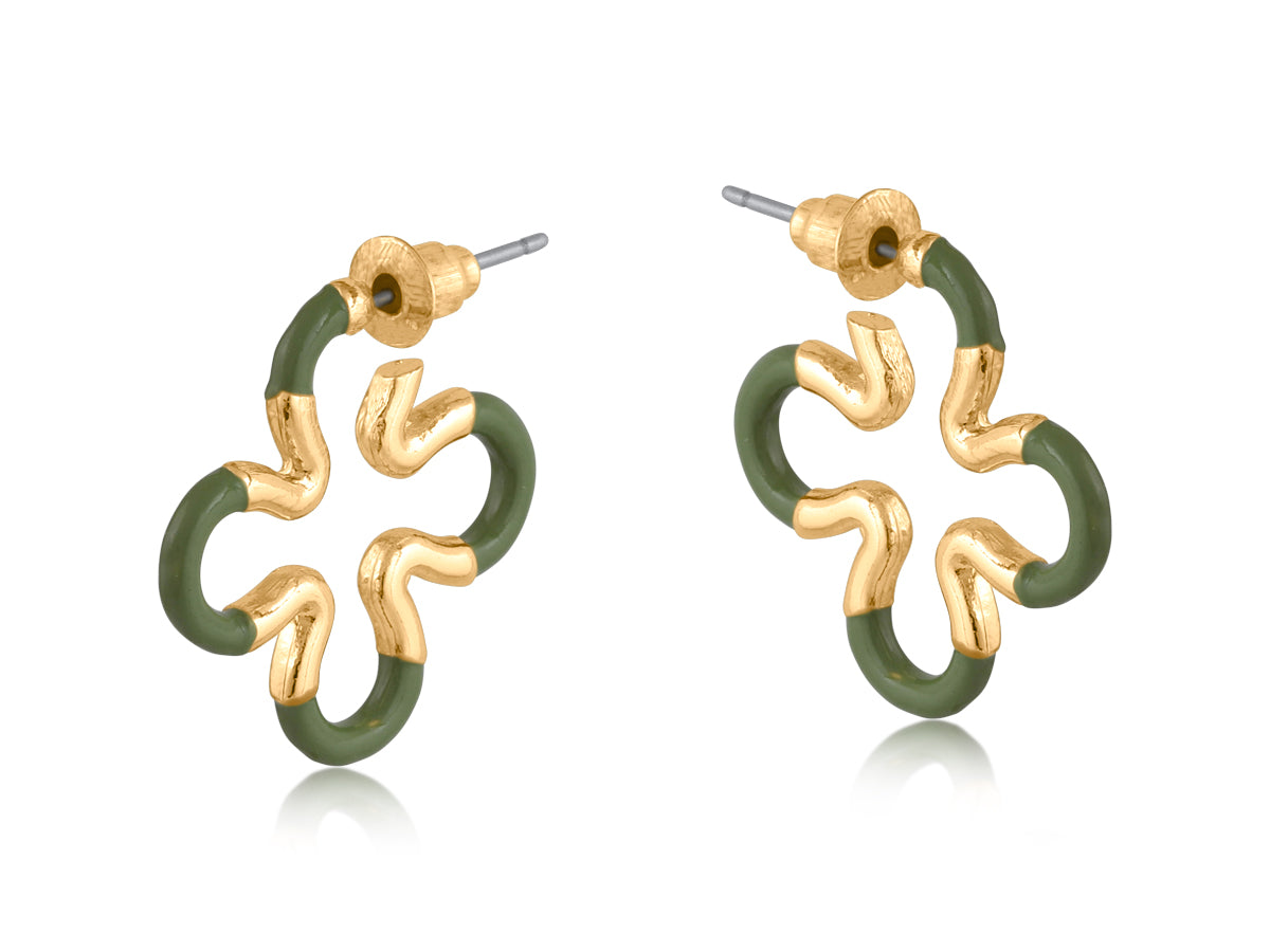 Big Metal Resing Squiggle Earrings