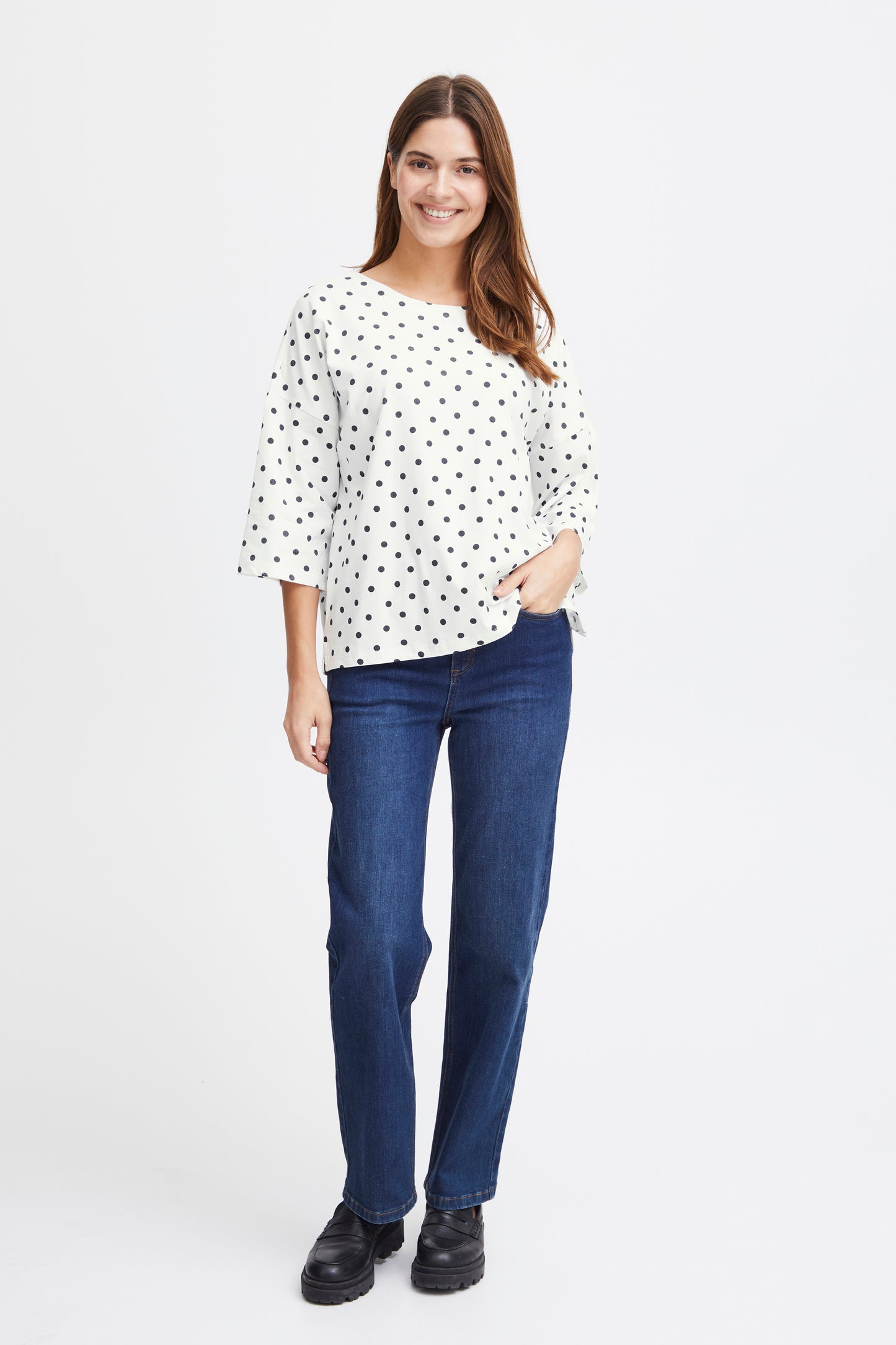 Fransa Siva Polkadot Top