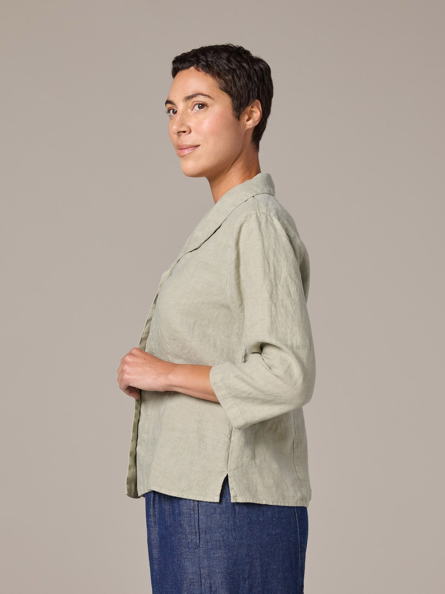 Cut Loose Linen 3/4 Sleeve Shirt