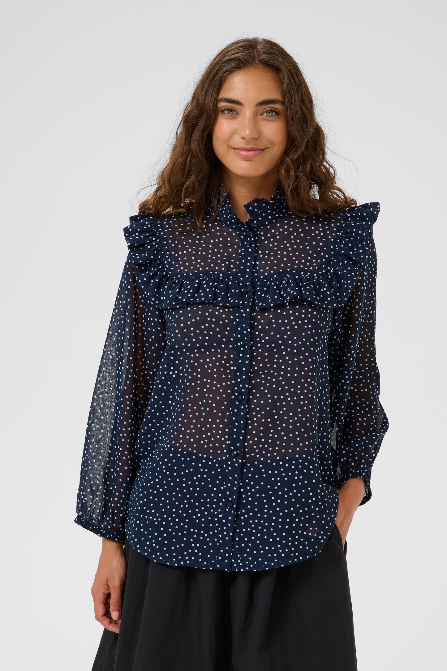 Culture Alita Navy Polka Dot Shirt