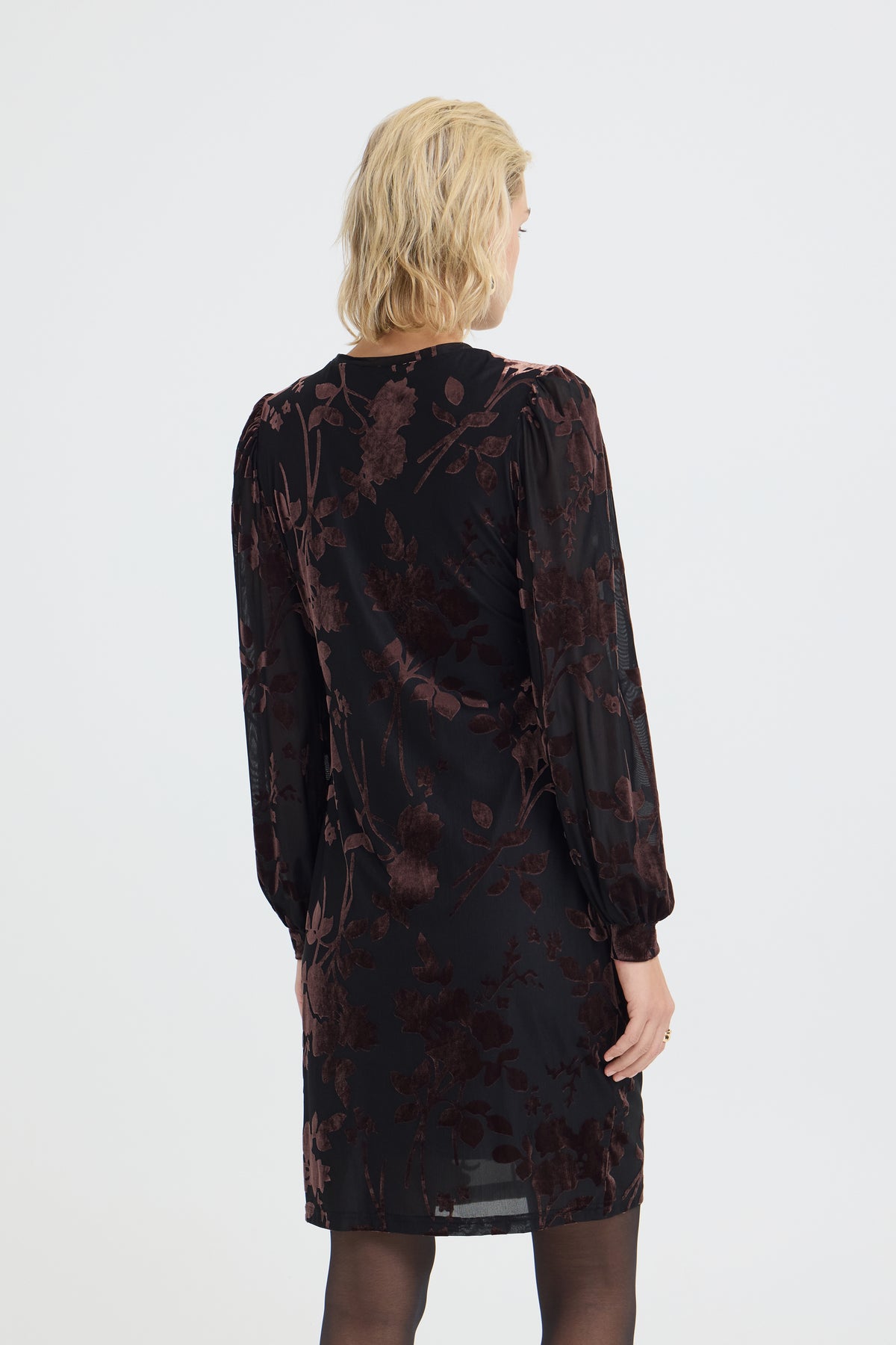 Pulz Felina Velvet Floral Dress