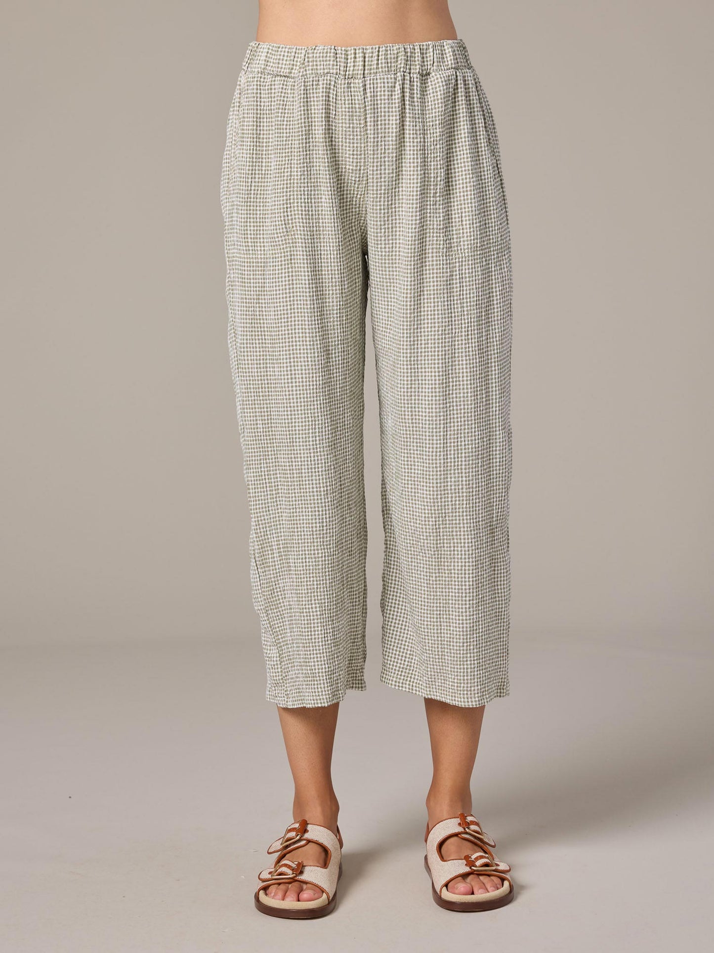 Cut Loose Crinkle Check Trousers