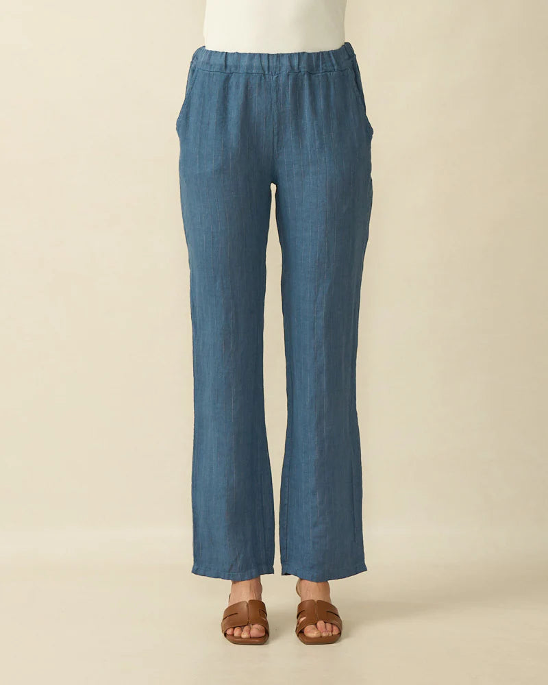 Deck by Decollage Pinstripe Linen Trousers