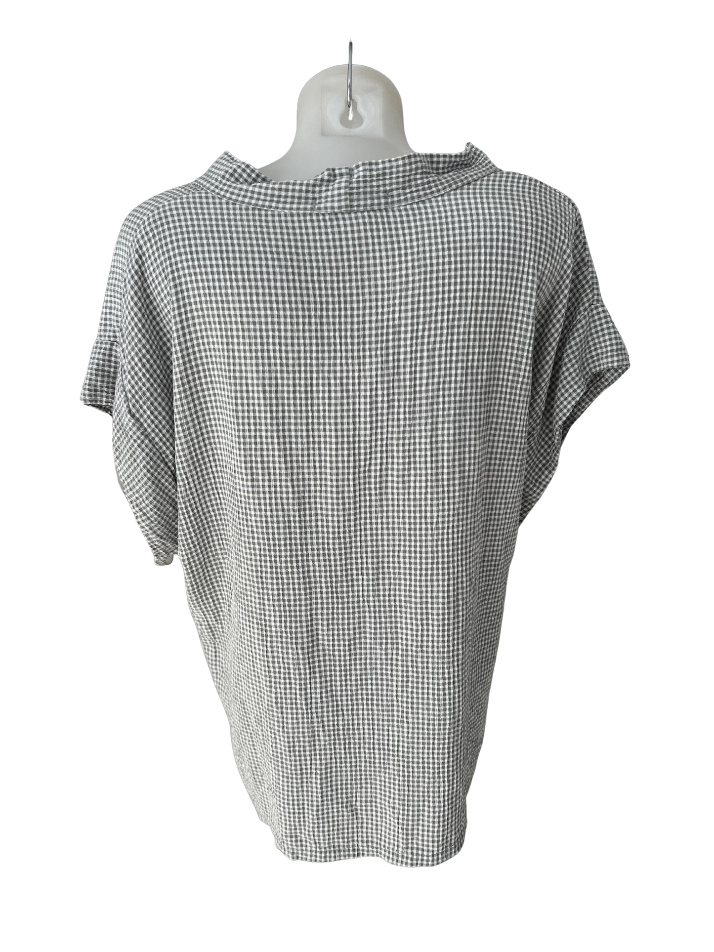 Cut Loose Crinkle Check Cowl Top