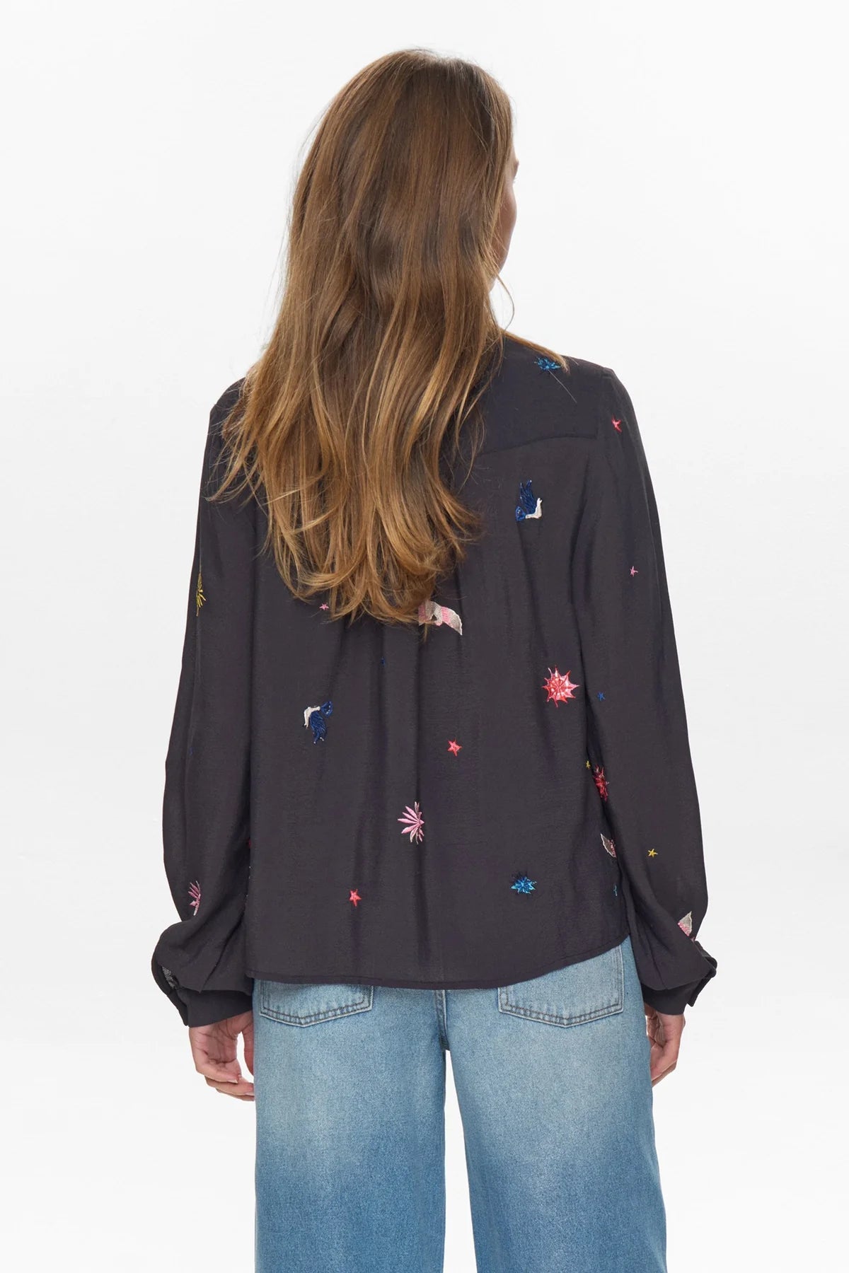 Numph Tekna Obsidian Embroidered Shirt