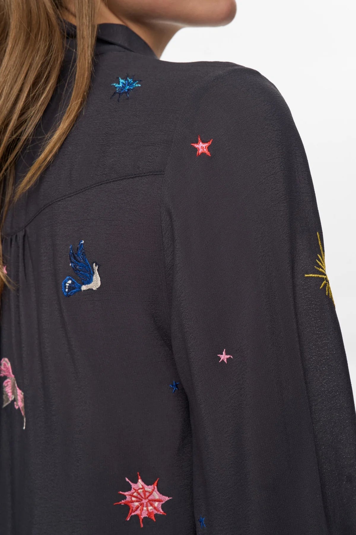 Numph Tekna Obsidian Embroidered Shirt