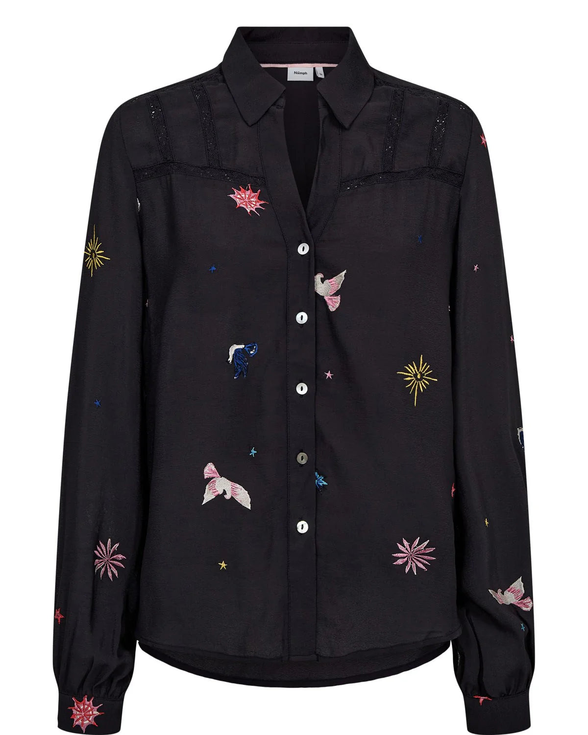 Numph Tekna Obsidian Embroidered Shirt