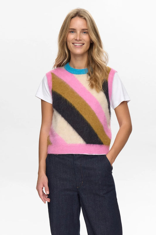 Numph Suri Multicolour Stripe Vest