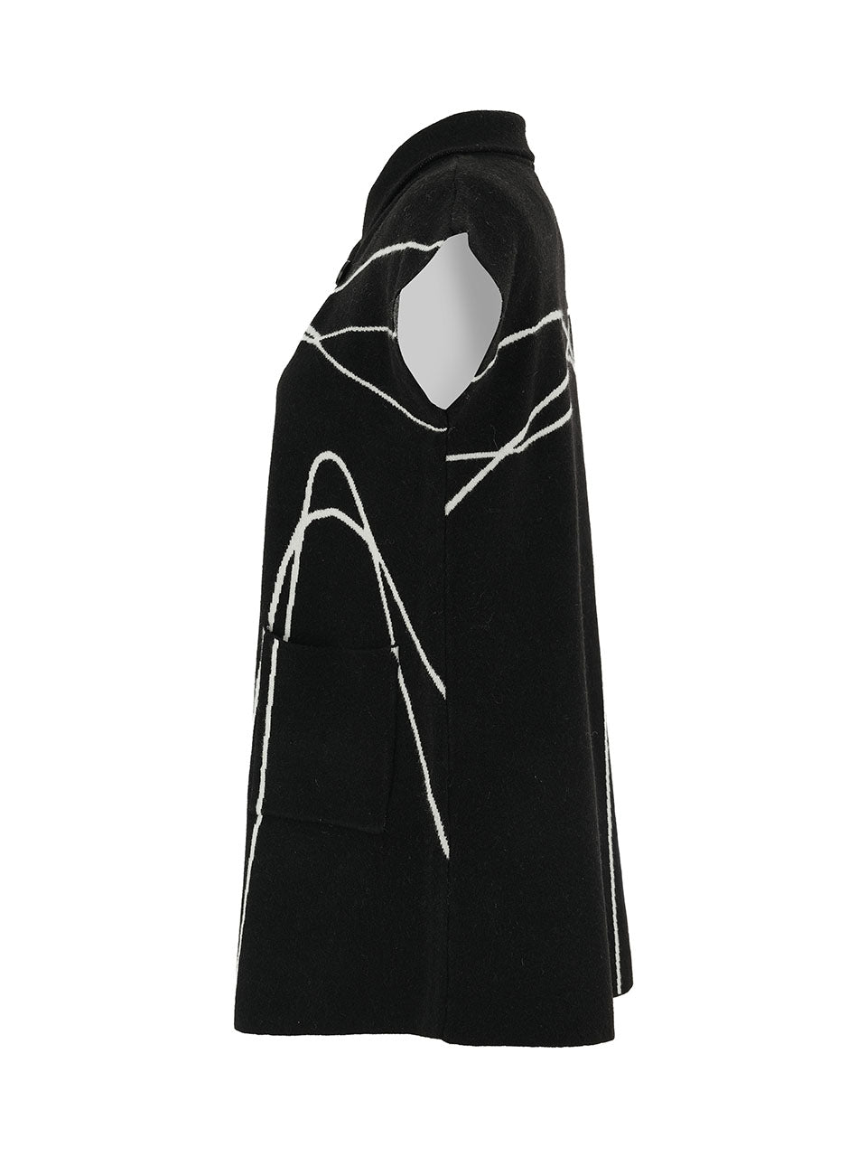 Dolcezza Black Knit Sleeveless Cardigan