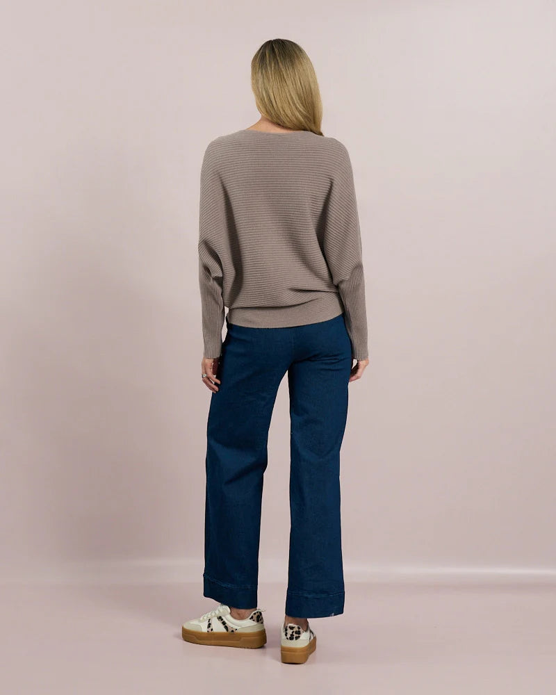 Deck by Decollage O/S Ribbed Batwing Jumper