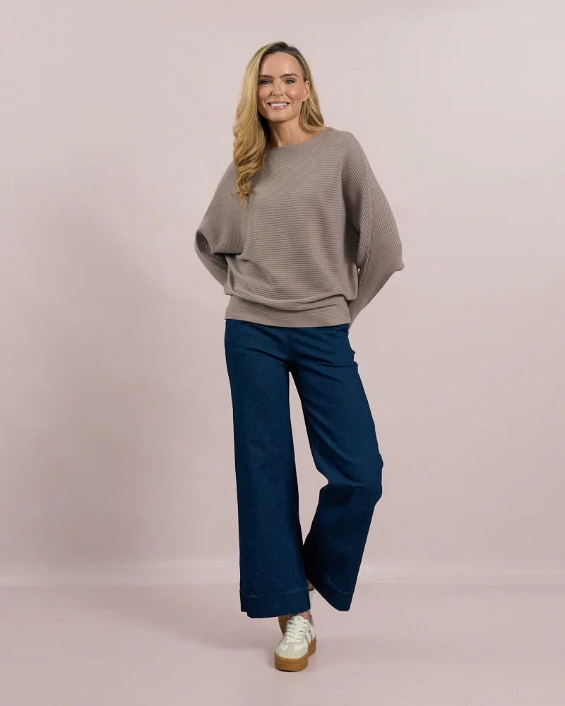 Deck by Decollage O/S Ribbed Batwing Jumper