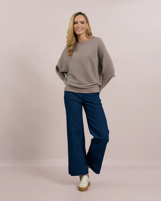 Deck by Decollage O/S Ribbed Batwing Jumper
