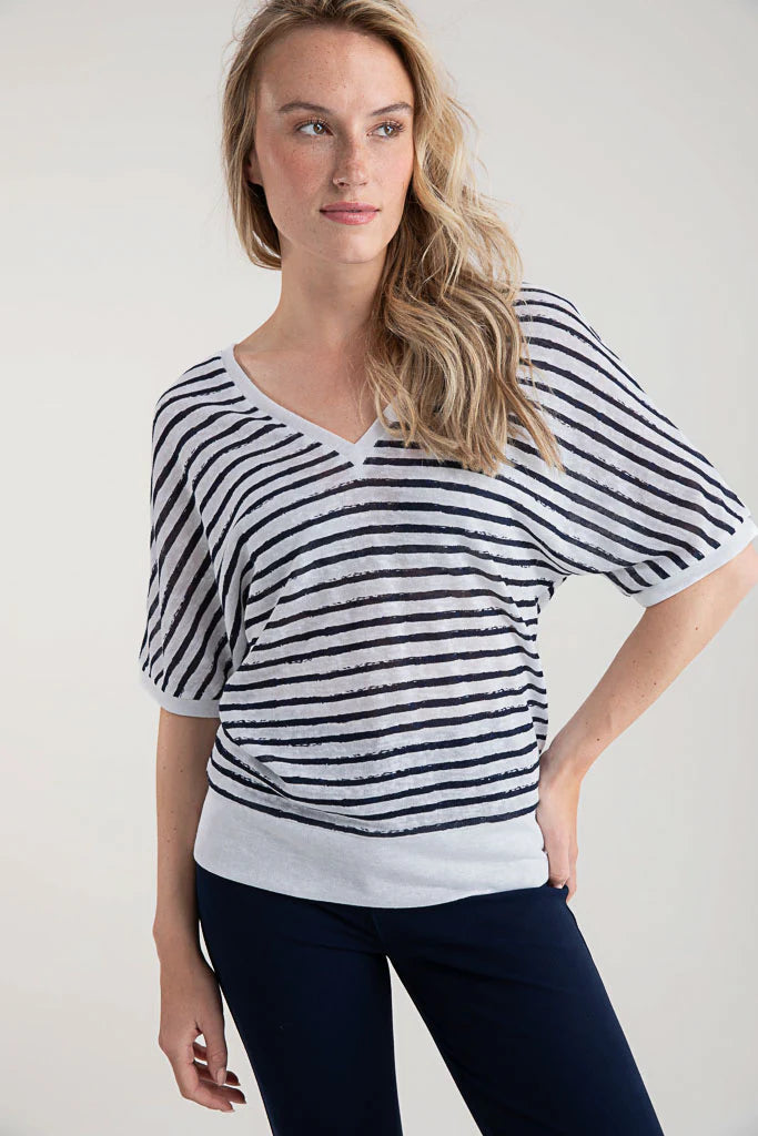 Marble 7841 Reversible Stripe Top