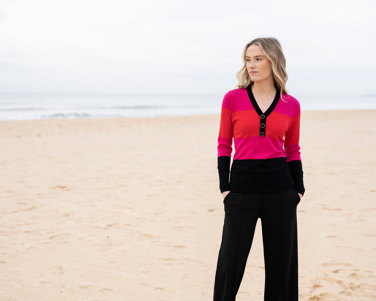 Marble Fuchsia/Red Sweater