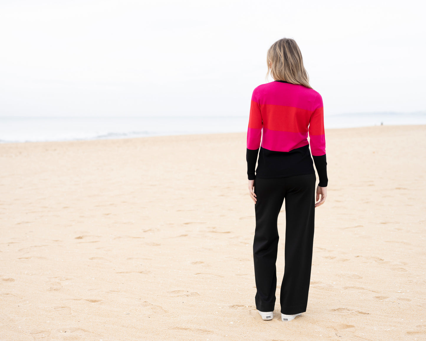 Marble Fuchsia/Red Sweater