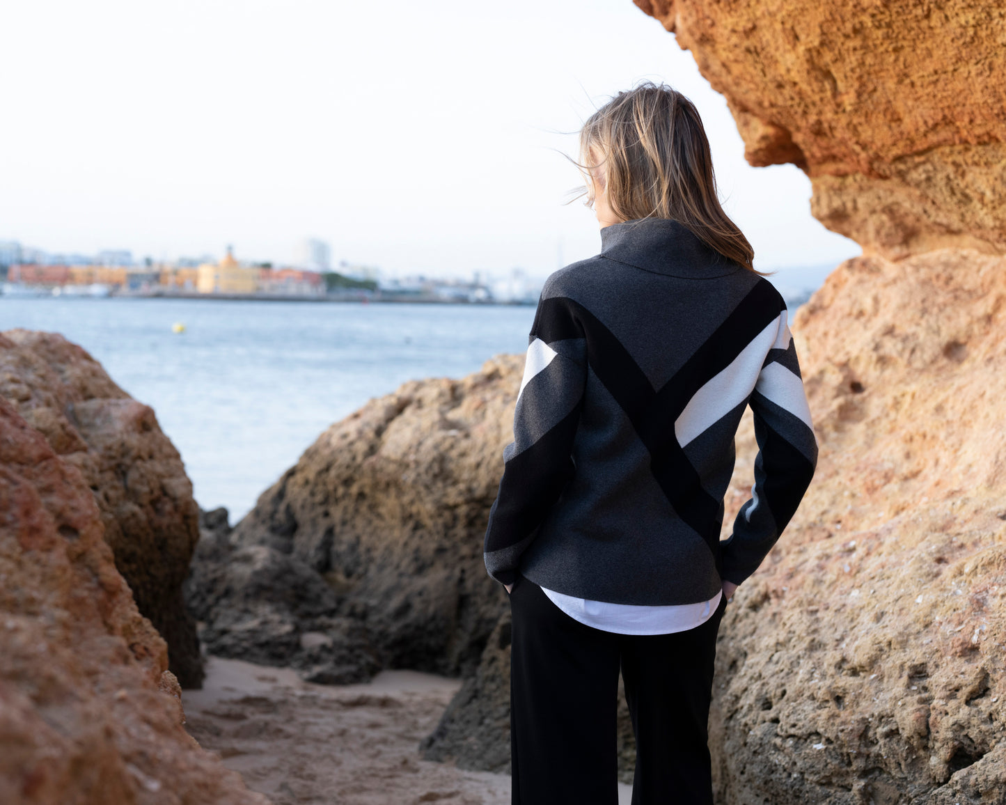 Marble Geometric Sweater