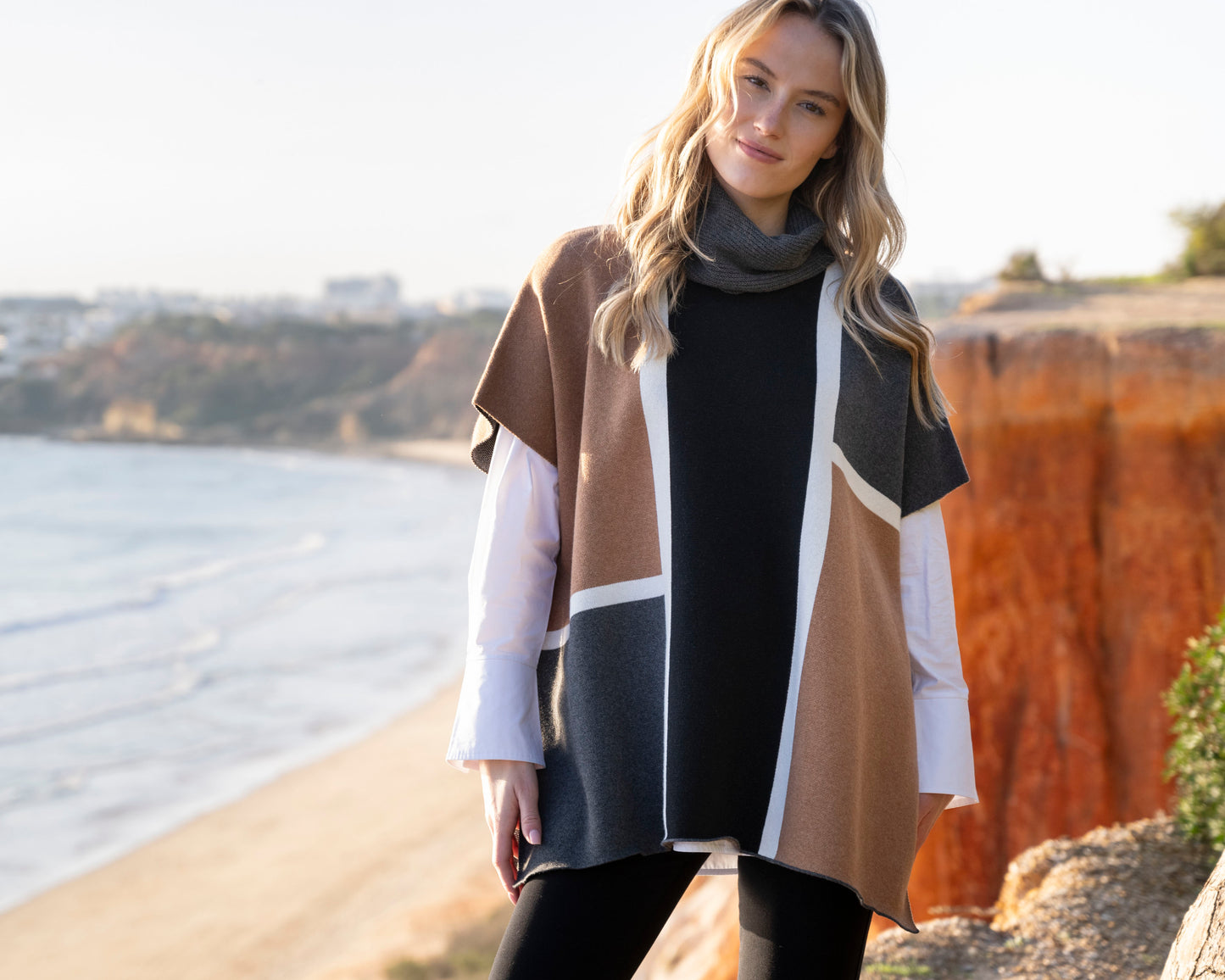 Marble Brown Cape/Cardigan