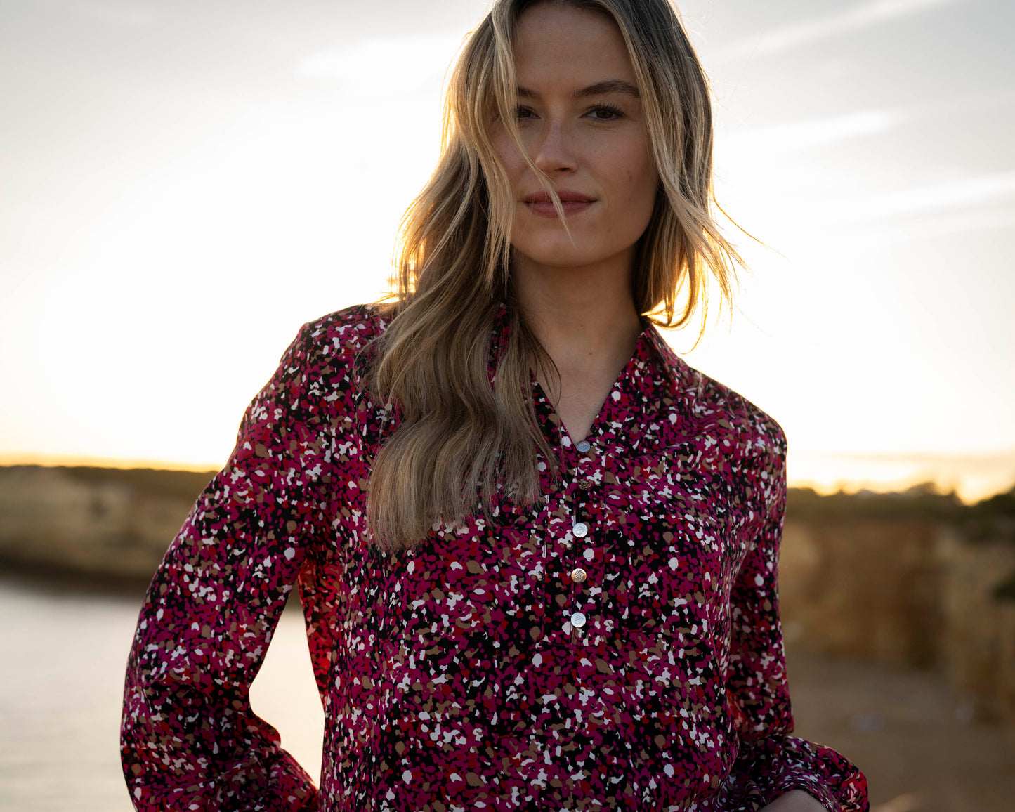 Marble Pink Pattern Blouse