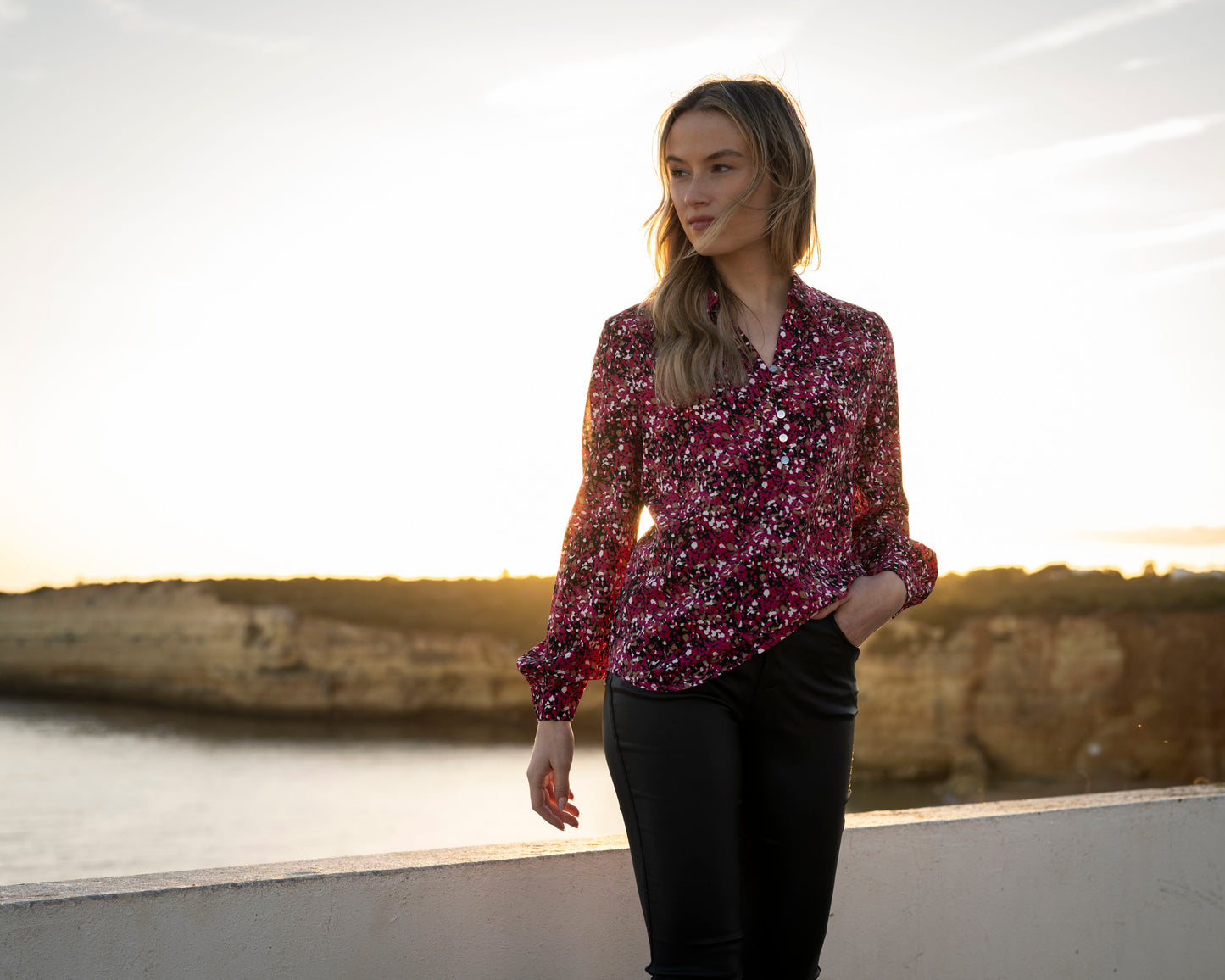 Marble Pink Pattern Blouse