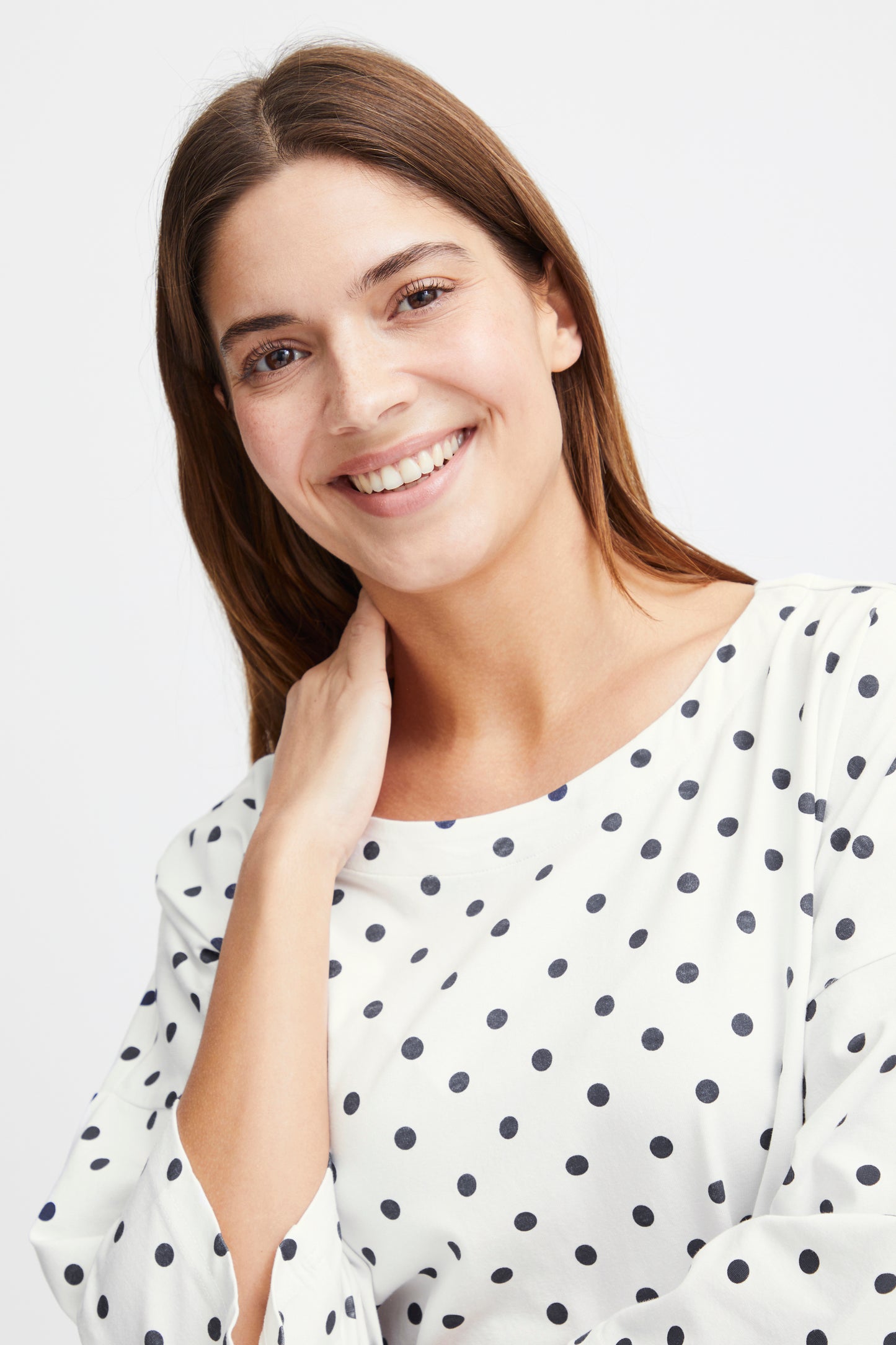 Fransa Siva Polkadot Top