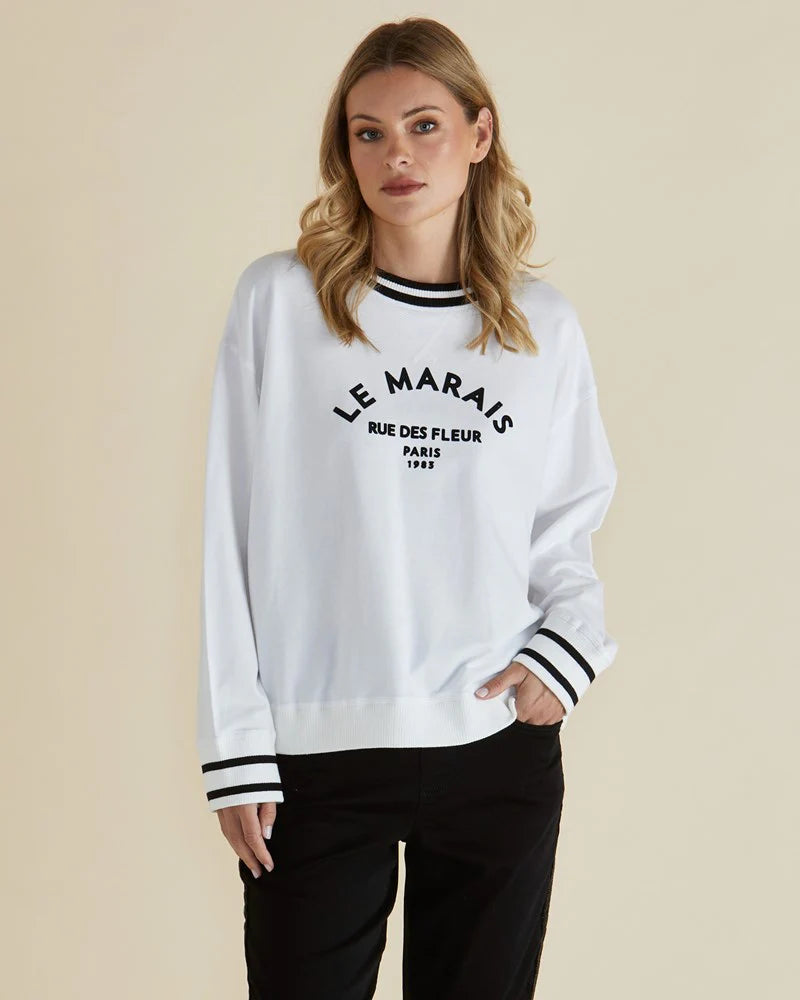 Betty Basics Marais White Sweatshirt