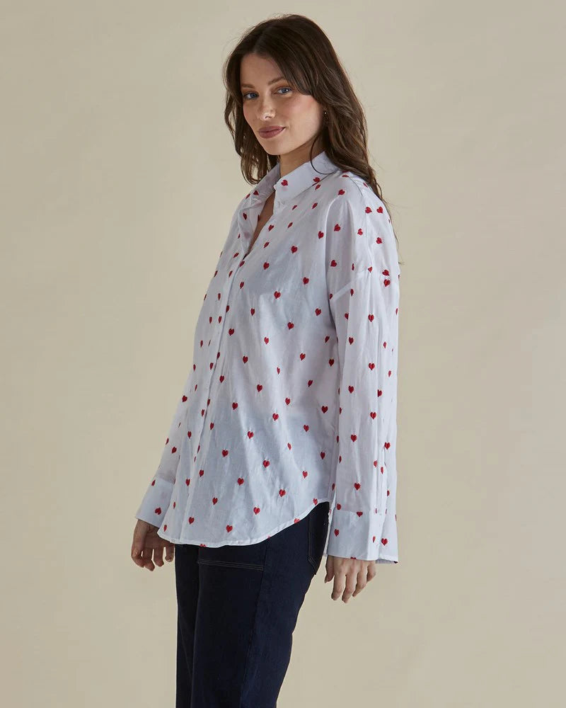 Betty Basics White Heart Shirt