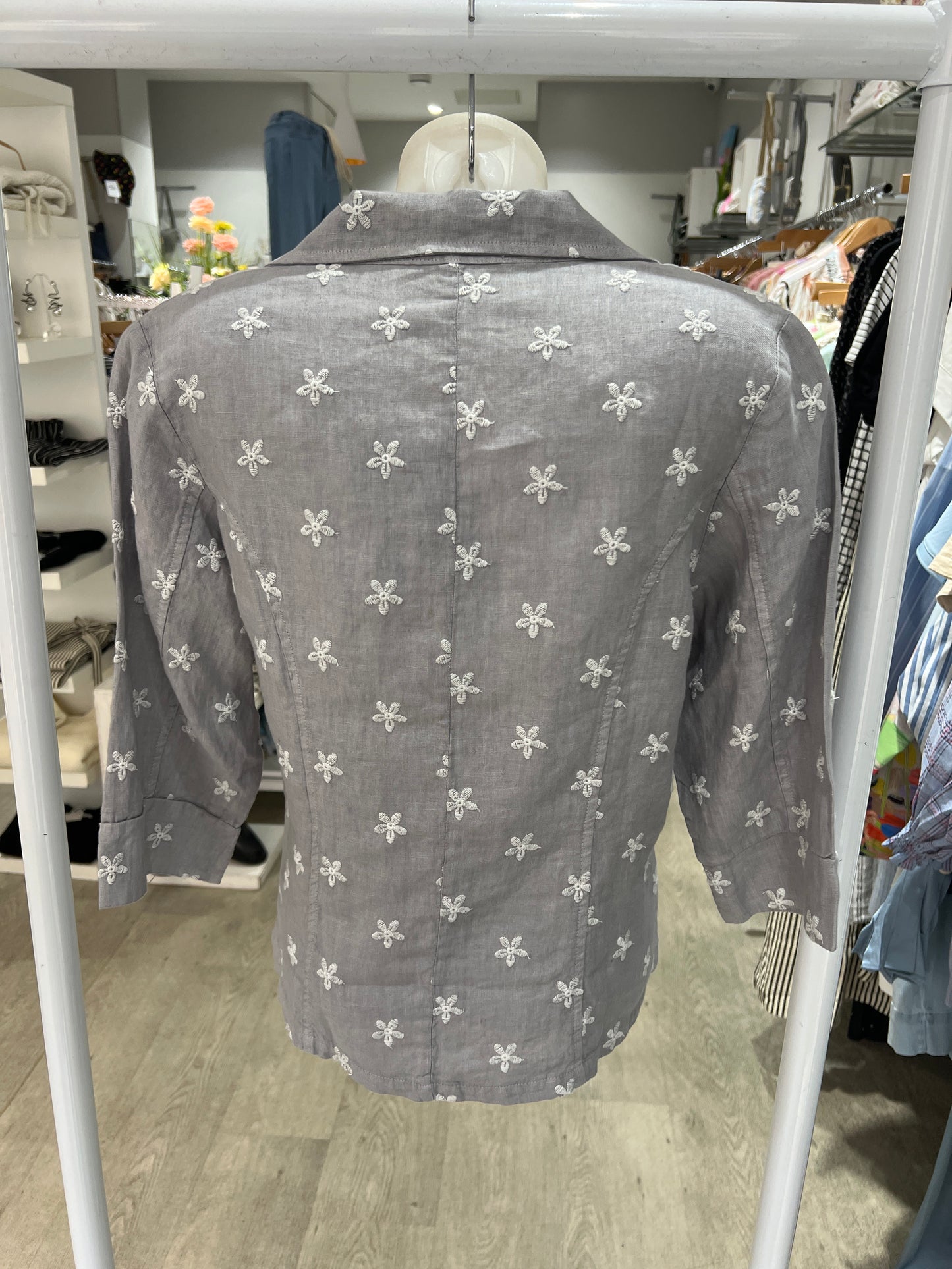 Blueberry Italia Embroidered Linen Jacket
