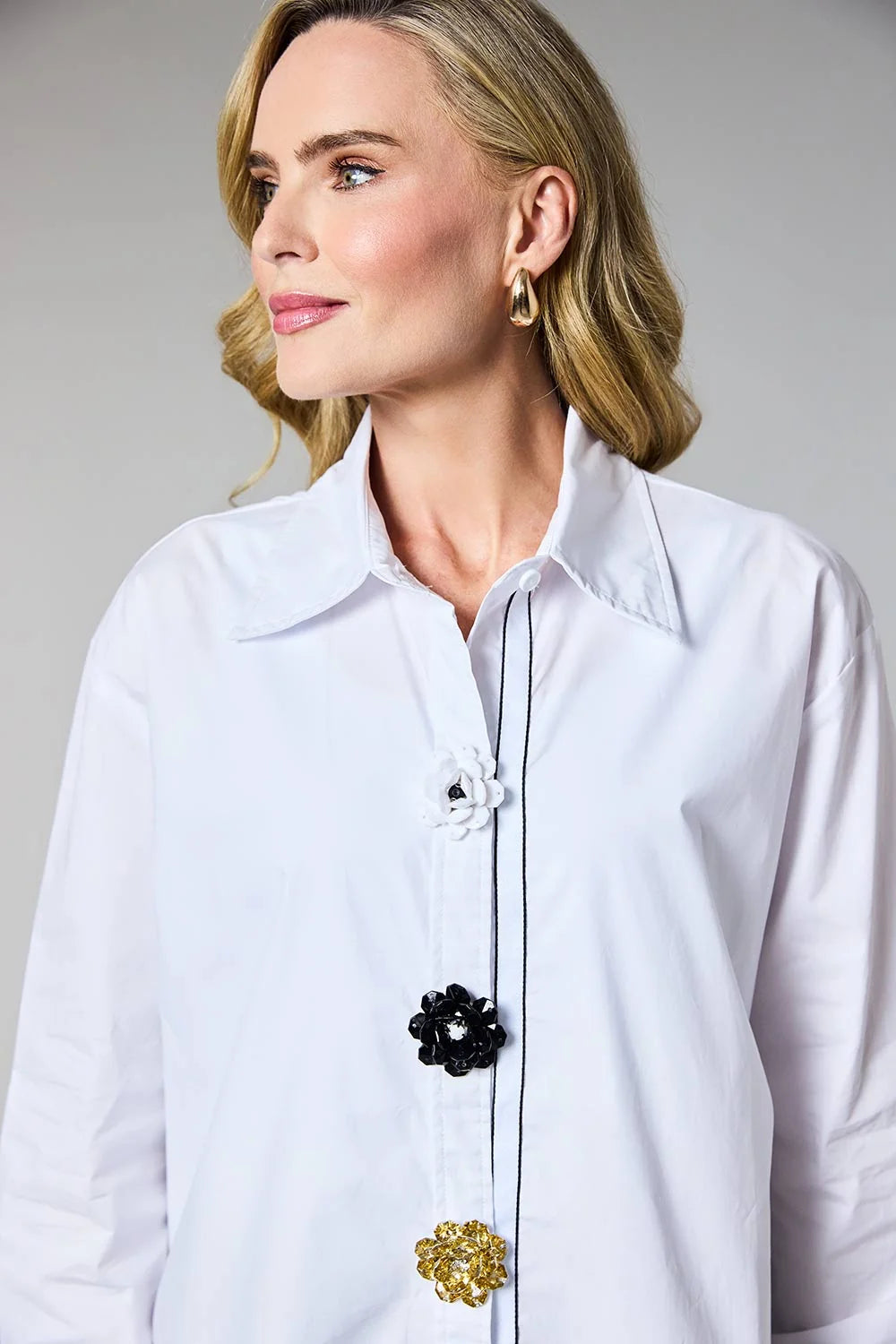Deck by Decollage Flower Button Shirt