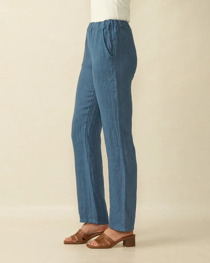 Deck by Decollage Pinstripe Linen Trousers